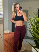 Load image into Gallery viewer, Wine red leggings
